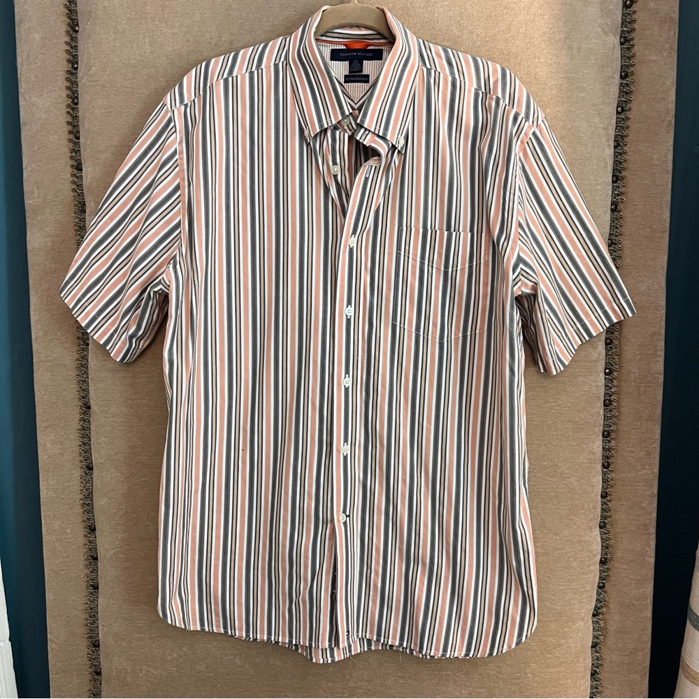 TOMMY HILFIGER Short Sleeve Striped Sport Shirt